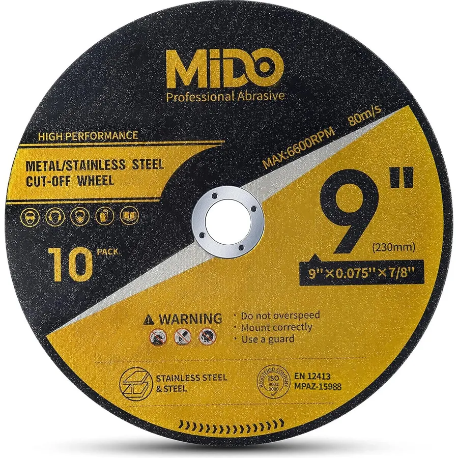 10 Pack Cut Off Wheels 9 Inch Cutting Wheel 9” x .075” x 7/8” Metal&Stainless Steel Cutting Disc Fit for Angle Grinder