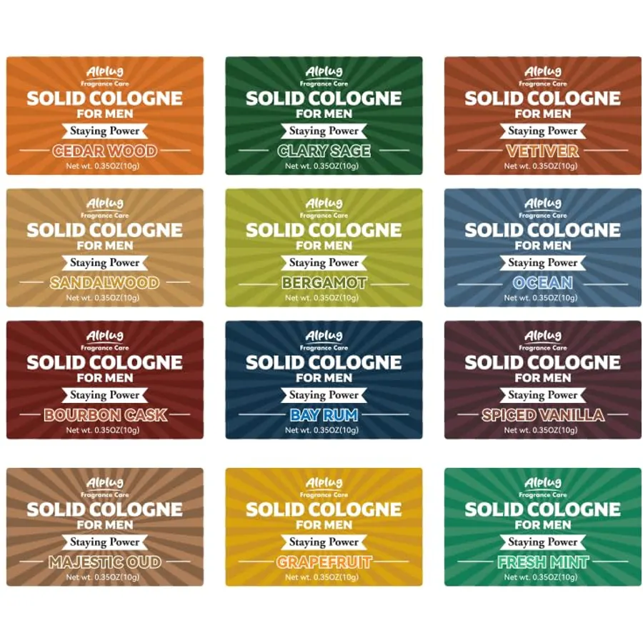 12 Pack Solid Cologne Gifts for Men