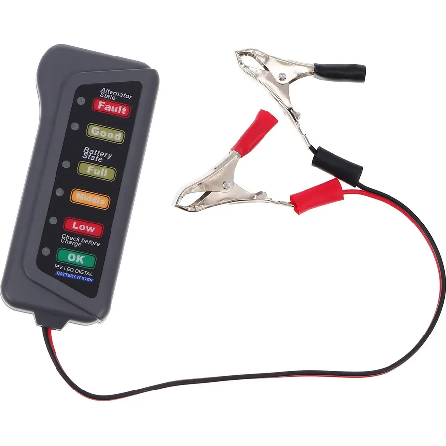 12v Battery Tester for Cars and Motorcycles, Alternator Load Checker