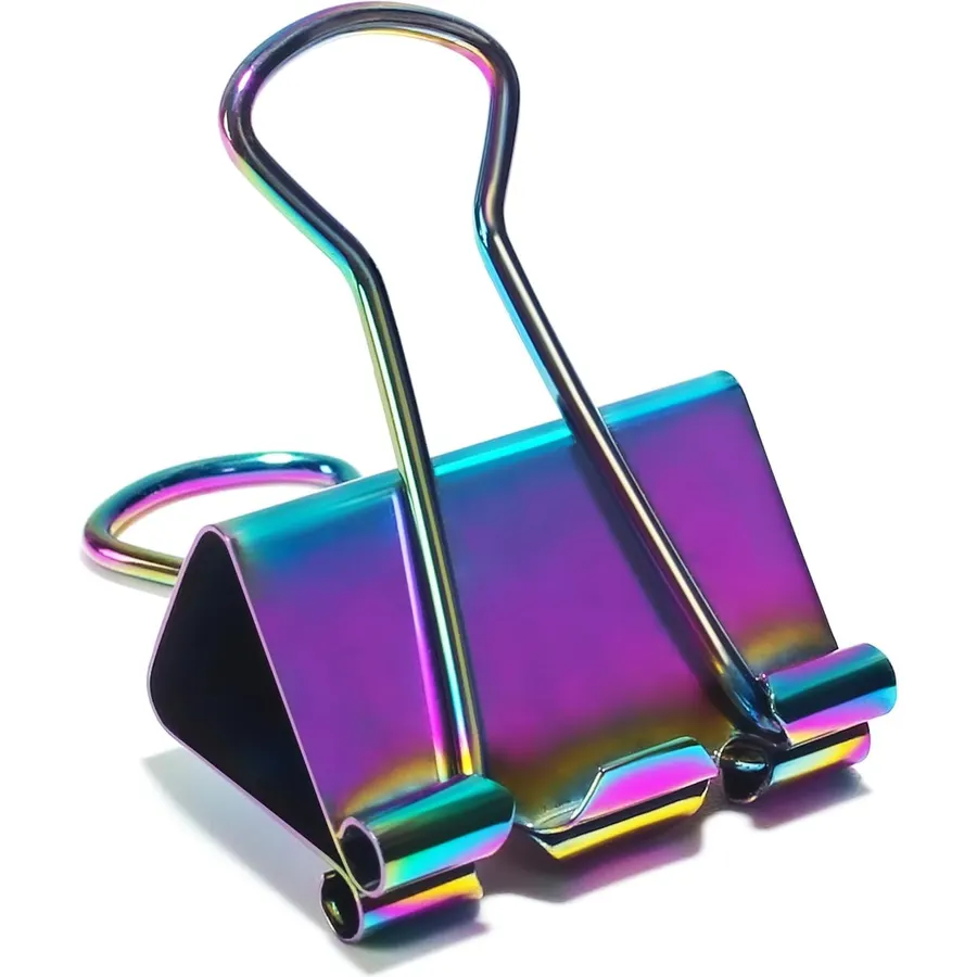 2 Inch Rainbow Paper Clamps, Medium Binder Clips for Home Office, 2 Pcs