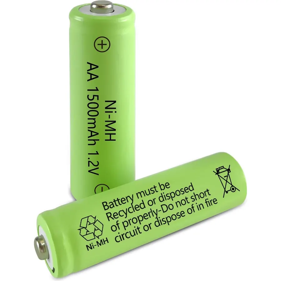 【2pcs】 aa Rechargeable Batteries Nimh 1.2v Double a 1500mah High Capacity Battery Low Self Discharge for Solar Lights String Light.(aa Battery Size: 14.5×50.5mm)