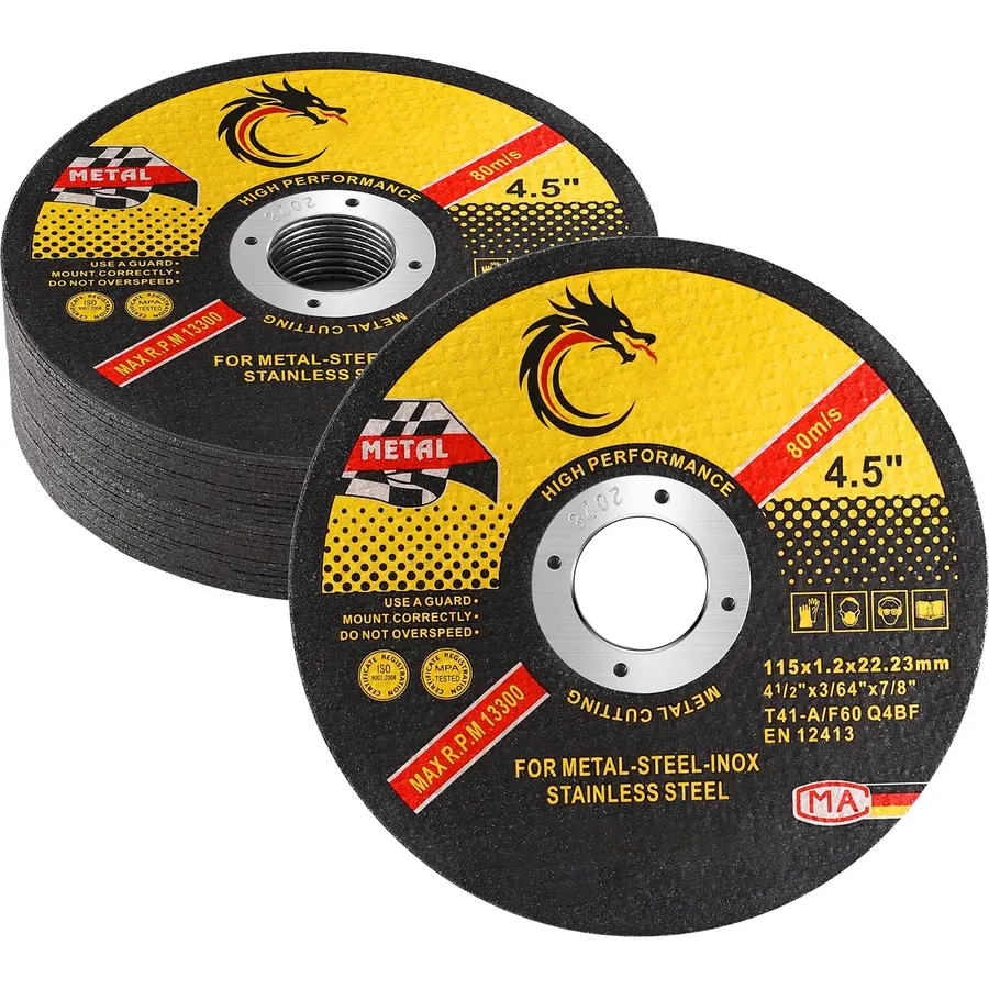 4 1/2 Cut Off Wheel Angle Grinder Cutting Disc for Metal & Stainless Steel, Max 13,300 RPM, 0.045" Thin Grinding Wheel,10 Pack