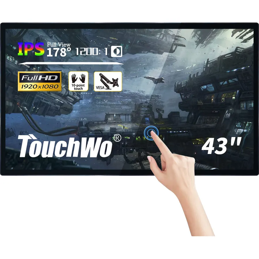 43 inch Interactive Touchscreen Monitor, Smart Board with 16:9 Display 1080P, Android 14 Touchscreen Electronic Whiteboard for Office and Classroom, RAM 4G & ROM 32G