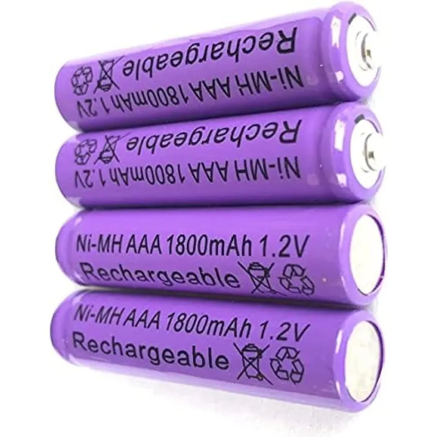 【4pcs】 Rechargeable Battery AAA Ni-Mh Rechargeable Battery 1.2V 1800 Mah(AAA Battery Size: 10.5×44.5mm)