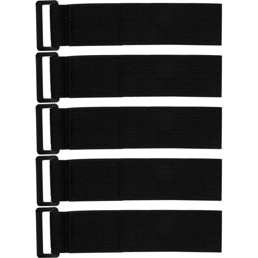 5 Pcs Elastic Nylon Hook and Loop Cable Straps with Buckle