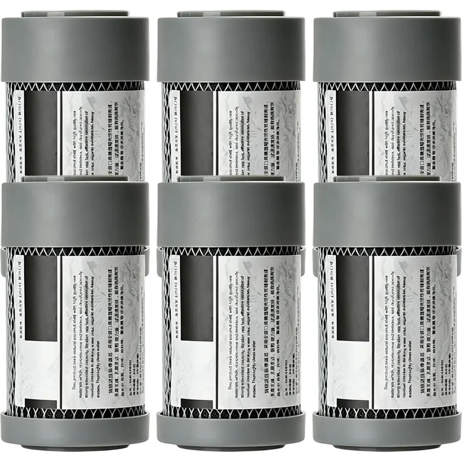 6 Pcs 5"x2.75" Sintered Carbon Block Cartridge,Fits Most 5-Inch Housings with Whole House Water Purification System with Under-Sink Water Purification System