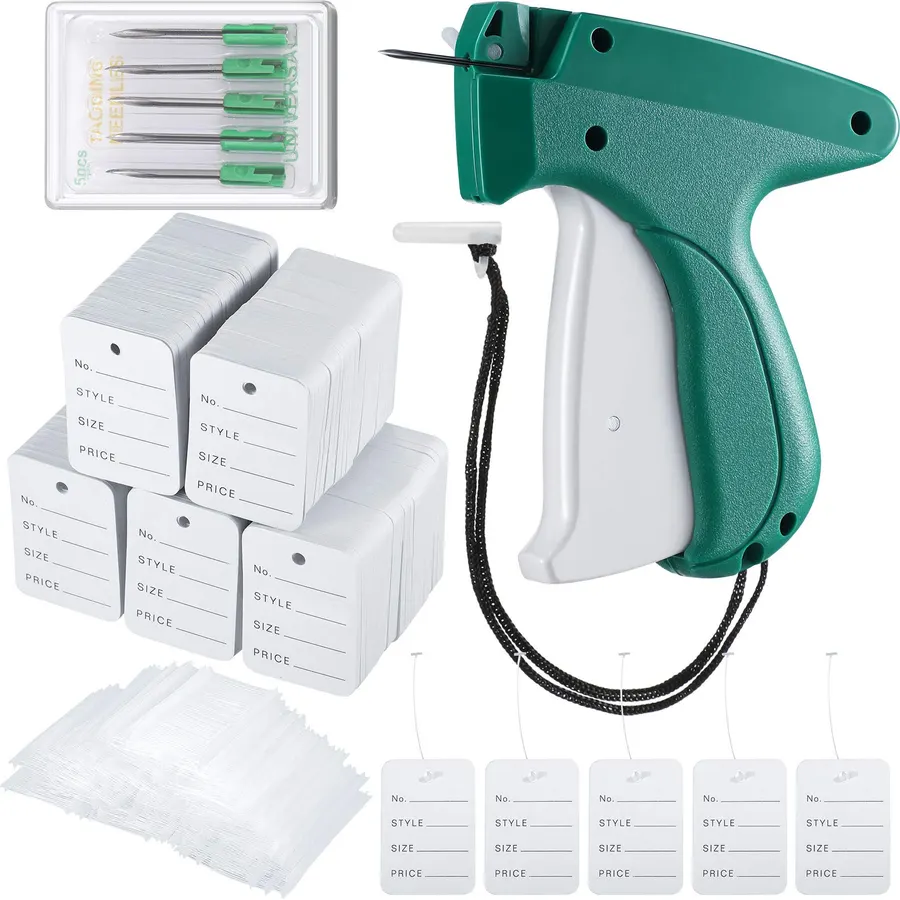 6006 Pcs Clothes Garment Tag, Tagging Gun for Clothing with 6 Needles Attacher Garment Tag Price Tags 2 Inch Standard Plastic Fasteners Barbs Clothing Paper Size Name Style Steel