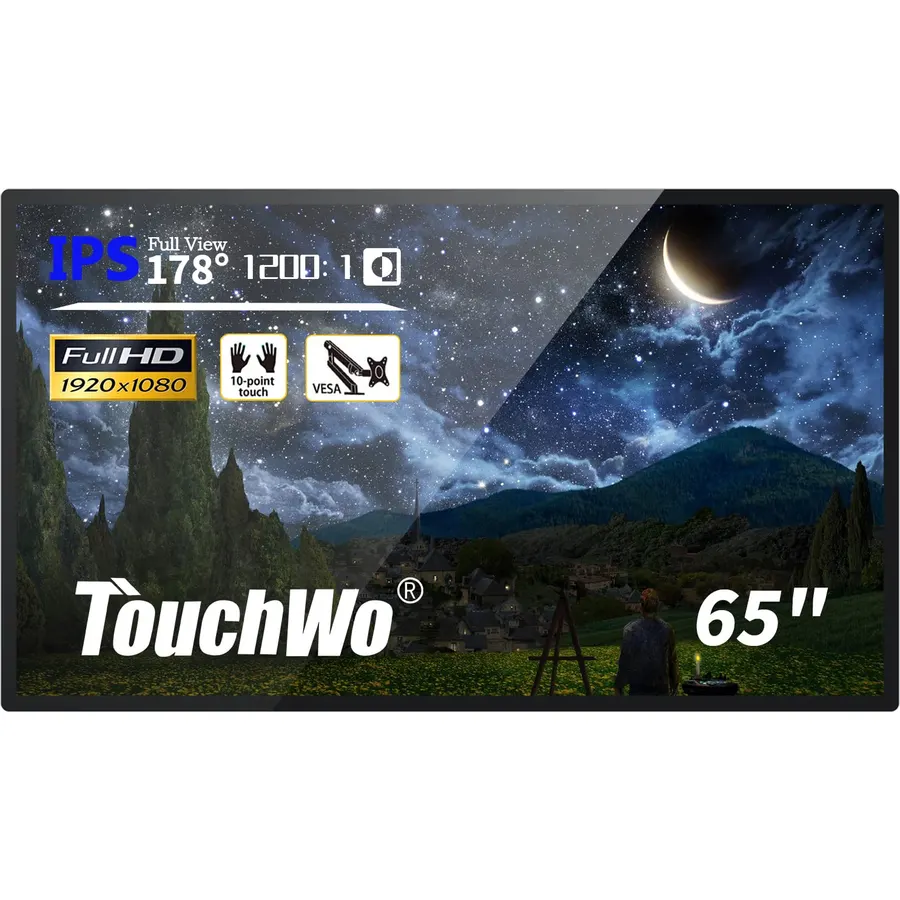 65-inch Interactive Touchscreen Monitor, Electronic Whiteboard Touch Screen with 1080P Display, Smart Board for Home Office and Classroom, Bundled Android 14, RAM 4G & ROM 32G