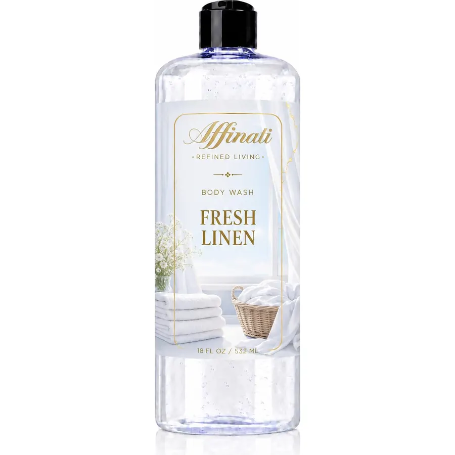 Affinati Fresh Linen Body Wash & Gel – Very Fragrant, 18 oz