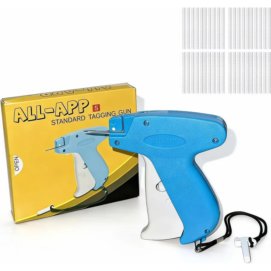 All-APP Standard Tagging Gun Kit with 5000 Tags, Professional Stitch Gun for Clothes, Heavy Duty Hemming Tool with Scissors and Case, Blue