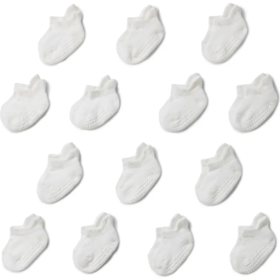 Amazon Essentials Unisex Babies' Non-Slip Grip Low Cut Socks, Pack of 14