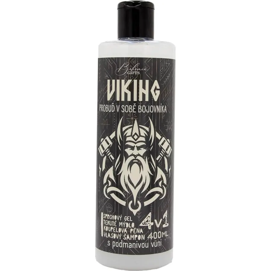 Bohemia Gifts 4-in-1 Men's Shower Gel, Shampoo, Bath Foam & Soap Viking