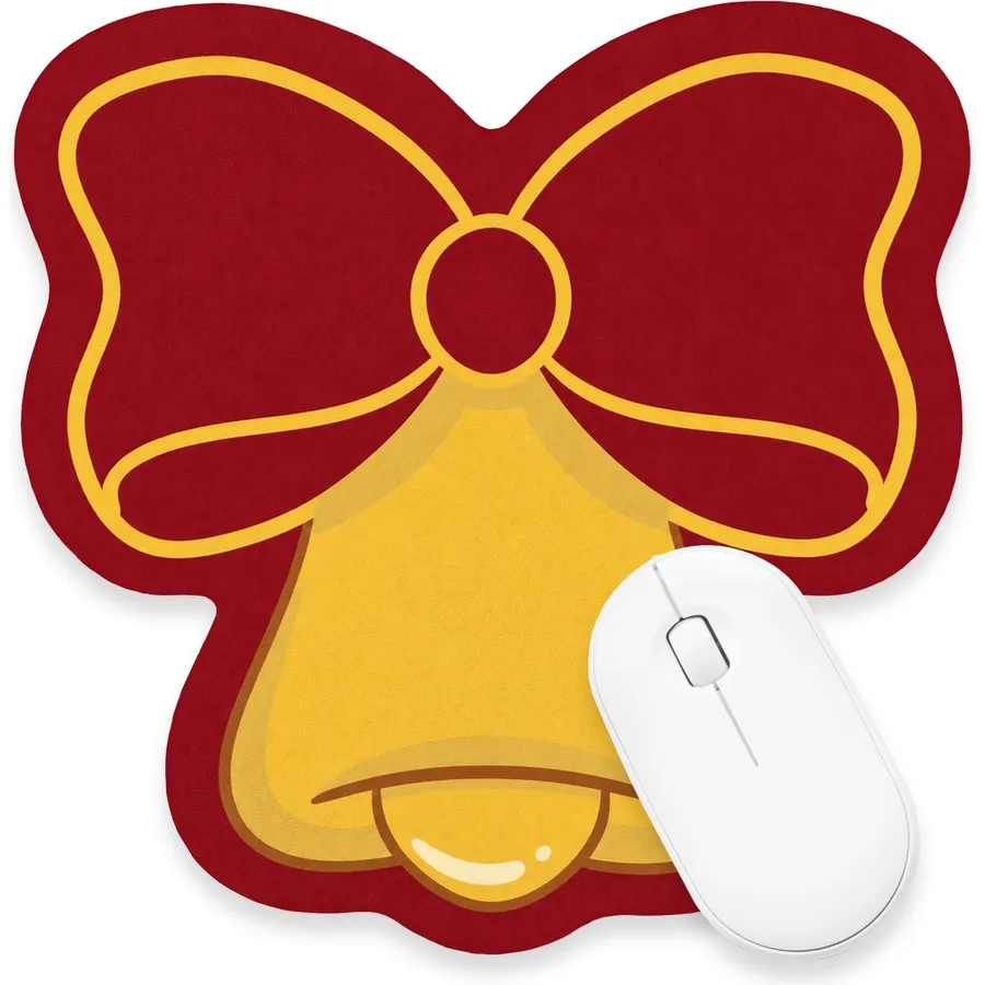 Christmas Bell Shaped Mouse Pad, 11" Christmas Desk Mat
