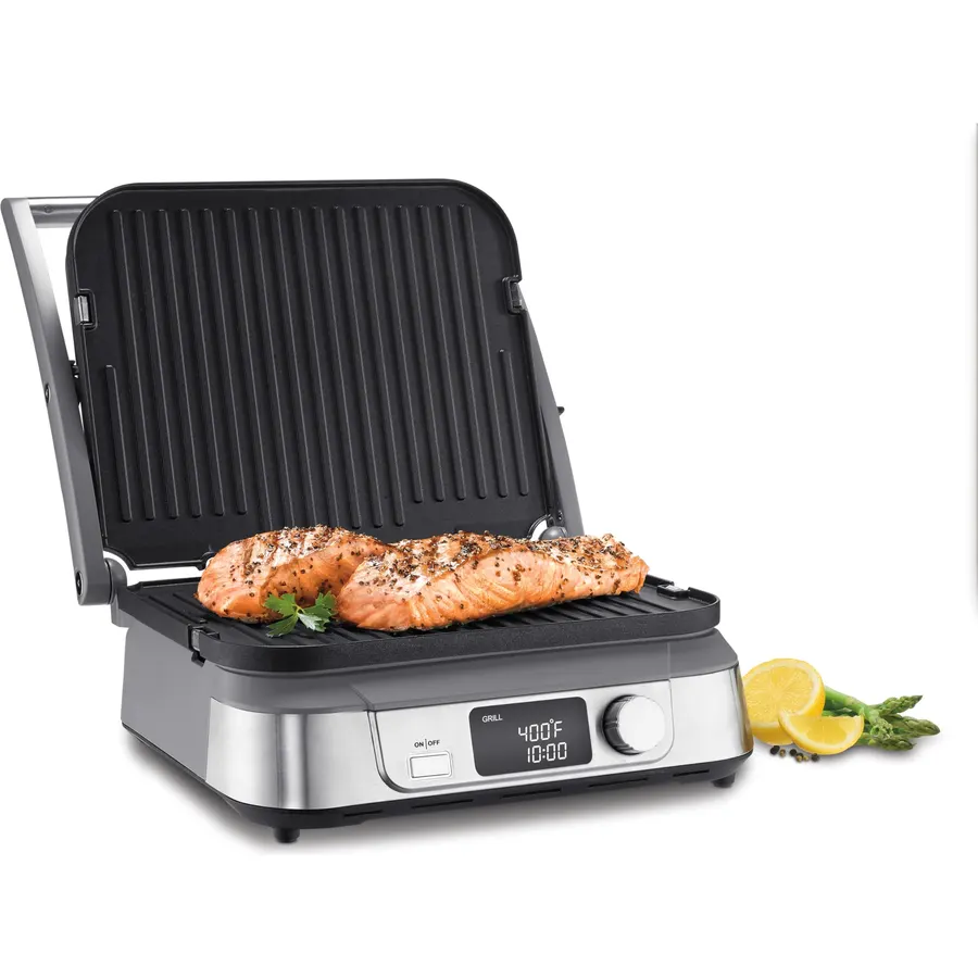 Cuisinart Electric Griddler FIVE Countertop Grill, 5-in-1 Functions Including Panini Press, GR-5NAS, Stainless Steel