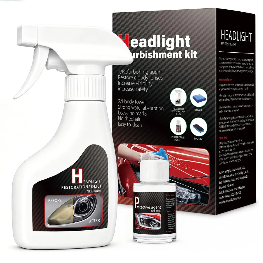 Headlight Restoration Kit: Removes Oxidation Yellowing Scratches – for Automotive Trucks SUVs & Motorcycles