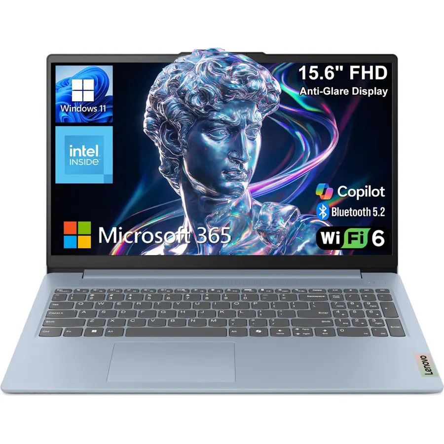 Lenovo Essential 15.6 FHD Laptop, Intel Processor, 8GB DDR5, 128GB Storage