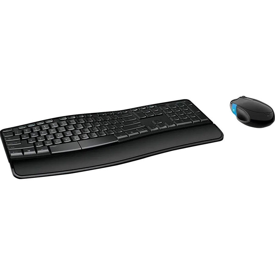 Microsoft Sculpt Comfort Desktop - Black - Wireless, Comfortable, Ergonomic Keyboard and Mouse Combo with Cushioned Palm Rest and USB Wireless Receiver