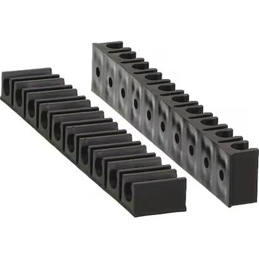 (2 Pack) MTR-250-102 Tube Rack, 10 Channels, 1/4 In, Black