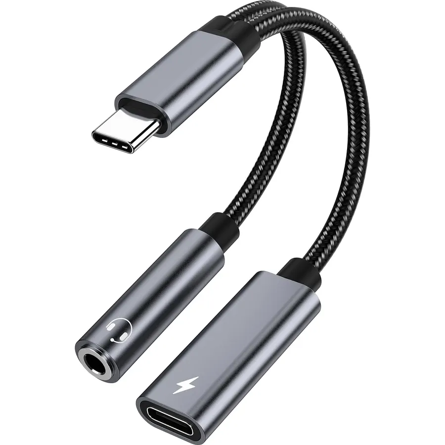 Samsung Galaxy S26 Headphone Adapter, USB C to AUX Mic Jack with PD 60W Fast Charging for Stereo, Earphones, Compatible with Samsung Galaxy S26/S26+/S26 Ultra/S25/S25+, Google Pixel 10/9