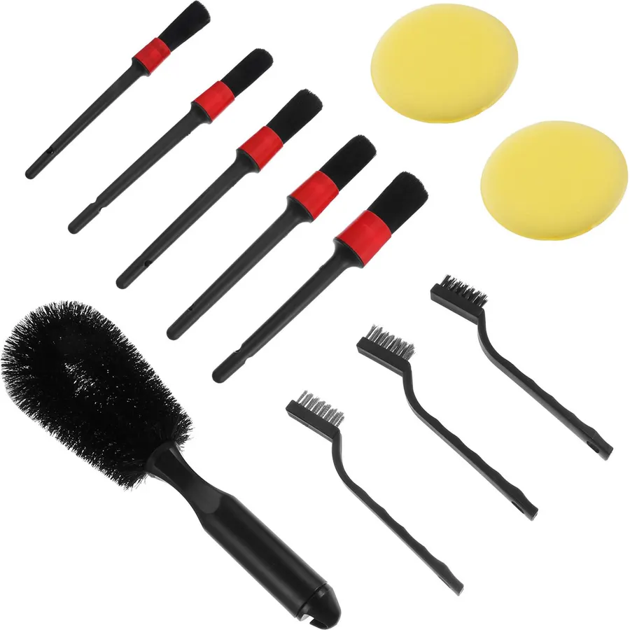 SHINEOFI 11pcs Auto Detailing Brush Kit, Car Wheel Tire Cleaning Tools
