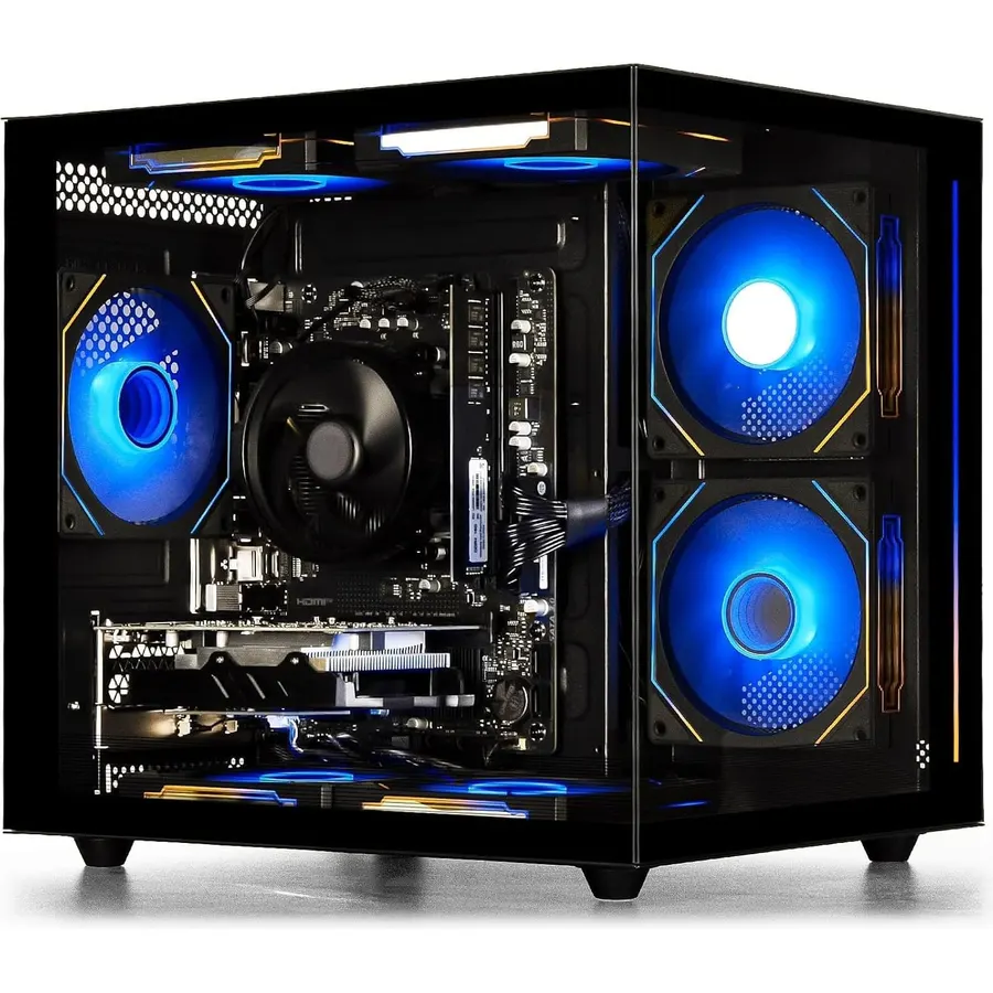 suevery Prebuilt Desktop PC Computer Tower AMD Ryzen5 DDR4 16G RAM