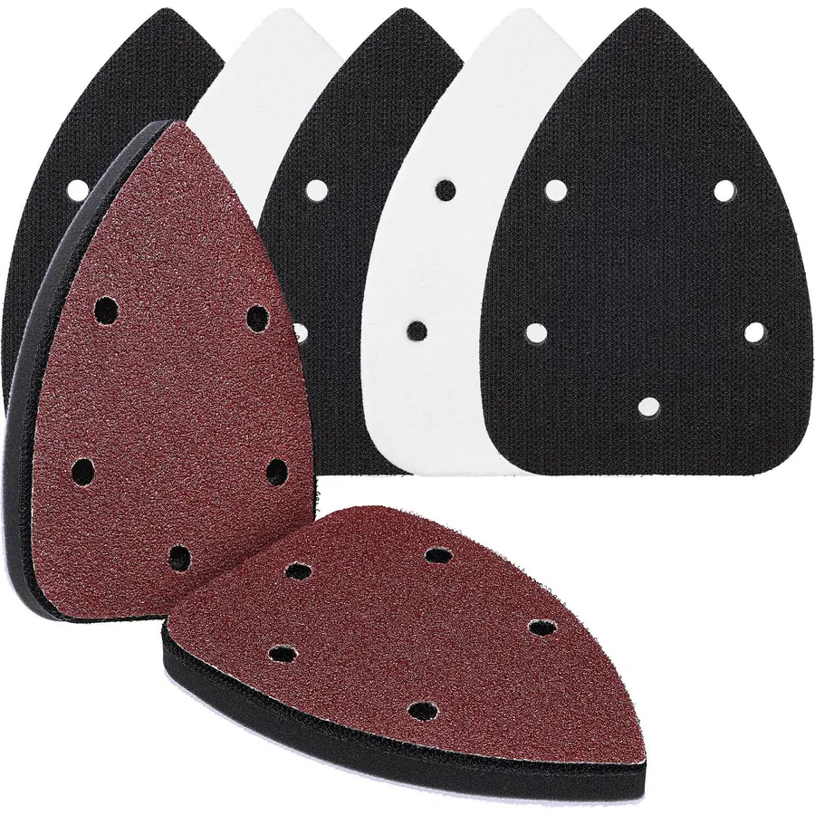 Triangle Sanding Pads 5 Hole 140x90mm Woodworking Sandpaper Sheets